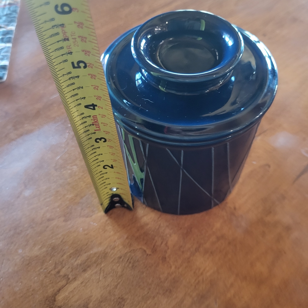 Navy Blue Ceramic Jar with Lid - Picture 7 of 7